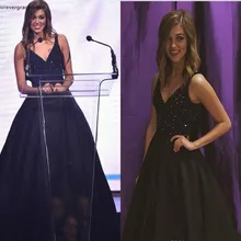 Черное Красное ковровое вечернее платье с v-образным вырезом, длинное торжественное праздничное платье знаменитостей, вечерние платья на выпускной, индивидуальный заказ, большие размеры