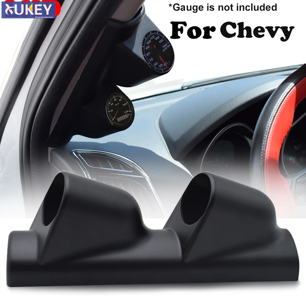 A Pillar 52mm Dual Hole Gauge Pod Holder Dashboard Panel For Chevrolet Chevy Silverado/GMC Sierra Duramax S-10 El Camino Boost