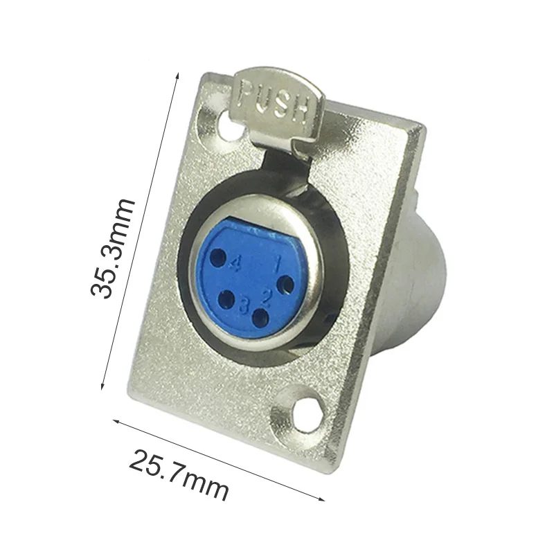 100 шт./лот 4 PIN XLR Панель шасси держателя соединитель нажимного типа XLR разъем провод соединительного терминала