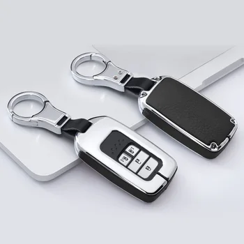 

Shell Key Case Leatherette+Zinc Alloy Parts Auto With keychain Protection