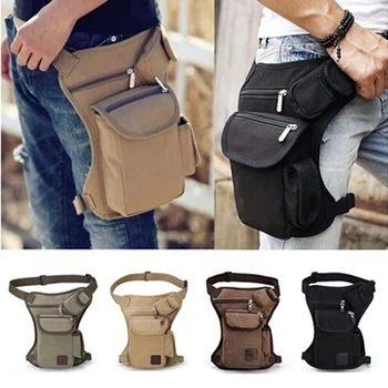 

Men Canvas Drop Leg Bag Waist Fanny Pack Belt Hip Bum Military travel Multi-purpose Messenger Purse Pouch Thigh Fanny Bags