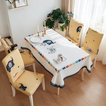 

Living Room Disposable Tablecloth Simple Rectangular Cloth Cotton Linen Tea Table Cloth Waterproof Dining Table Table Chair Set