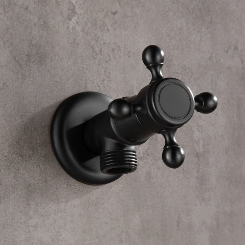 Угловой клапан медный черный заполнитель для ванной комнаты Туалет холодной и горячей воды запорный клапан бортике для кухни ванной унитаз раковина