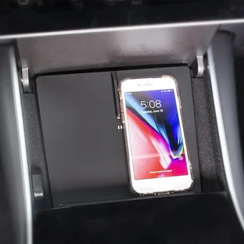 

Pad Mat Fast Charging Phone Qi Standard Thin Non Slip Accessory Black Car Wireless Charger ABS Easy Install For Tesla Model 3