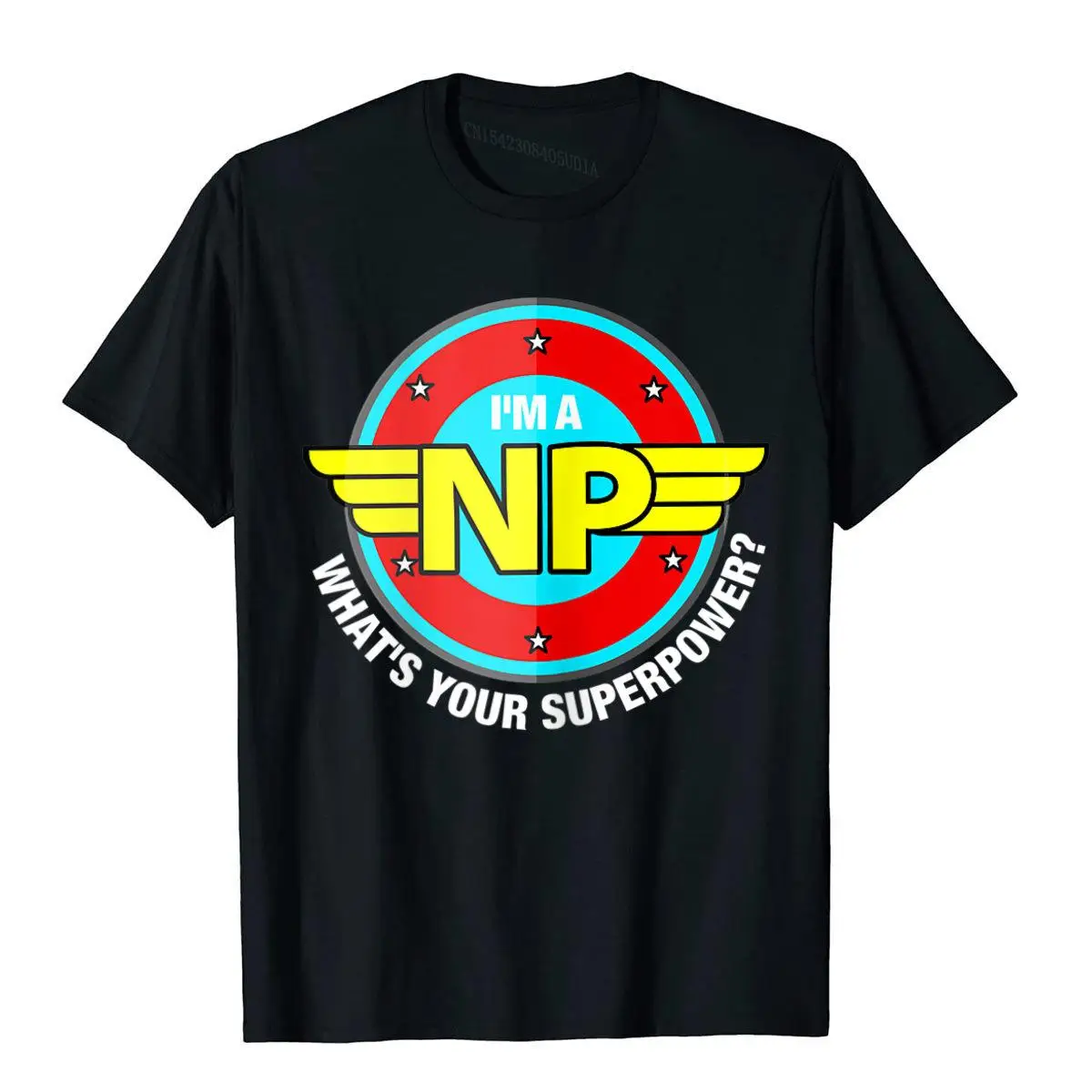 Womens Funny Wonder Super NP Superpower Tee Nurse Practitioner__B9821black