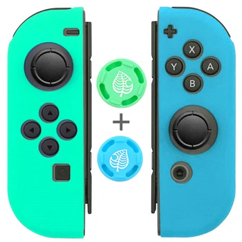 

Soft Silicone Protective Skin Case+2 Thumbstick Grips Joystick Caps Cover for Nintendo Nintend Switch NS Joy-Con Accessories