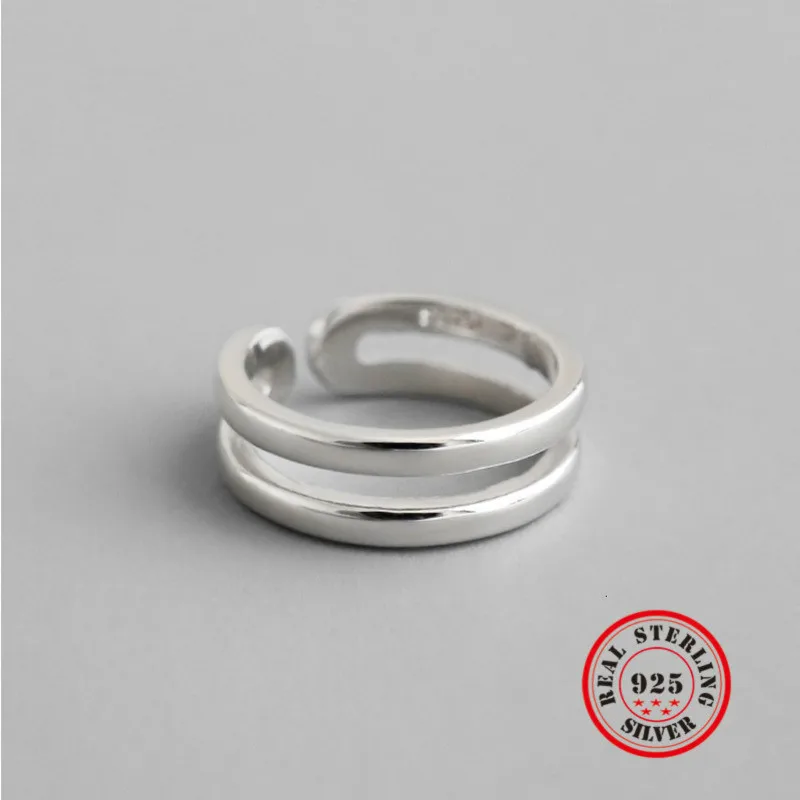 

Layered Open Joint Gold Ring 925 Sterling Silver Rings For Women Bijoux Argent 925 Massif Pour Femme Pierscionki Srebrne Jewelry