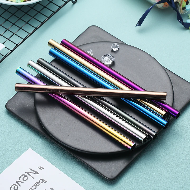 

Extra Wide Straw Reusable 304 Stainless Steel Drinking Straw Metal Straw For Smoothies Tapioca Pearls Milk bubble Tea