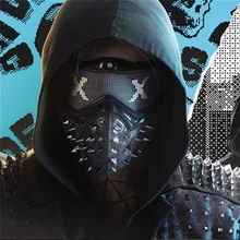 Хэллоуин панк дьявол ботики для костюмов vacaloid этап маска watch dogs Косплэй этап вечерние уход за кожей лица маски, призрак шаги Street заклепки смерть маски