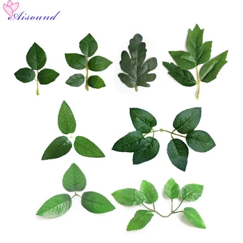 

Artificial Silk Rose Leaves Artificial Greenery For Wedding Decoration DIY Flower Crafts Supplies DIY Plants Leaf 100pcs/lot