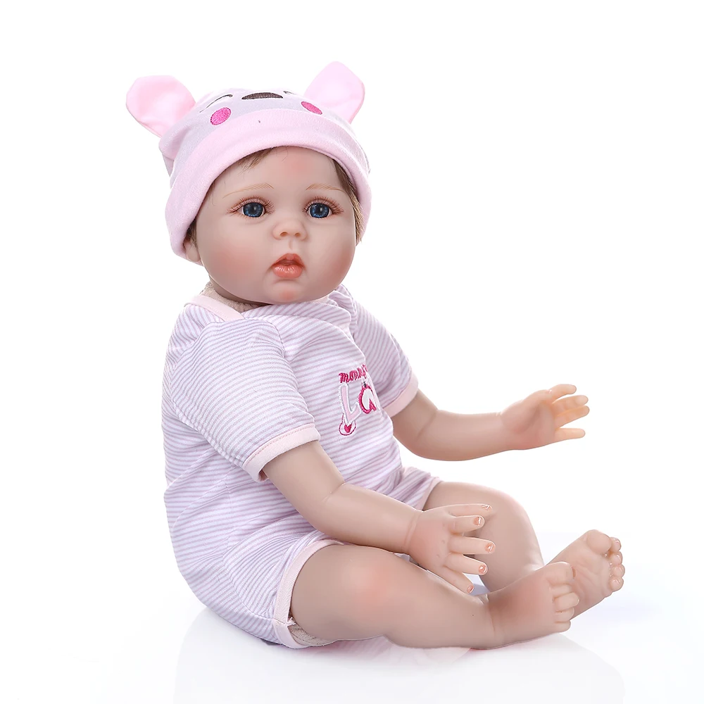 55 см Колыбель reborn baby с спальным мешком милое детское лицо realisitc девочка руки волосы с корнями взвешенная кукла рождественский подарок