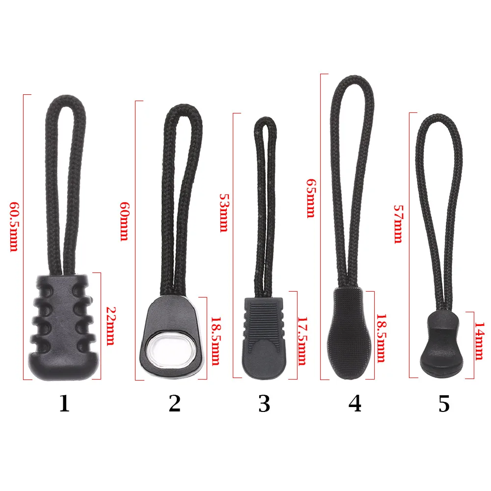 5 pcs Zipper Pull Puller End Fit Rope Tag Fixer Zip Cord Tab Travel Bag Suitcase Tent Backpack Broken Buckle Replacement Clip - Image 6