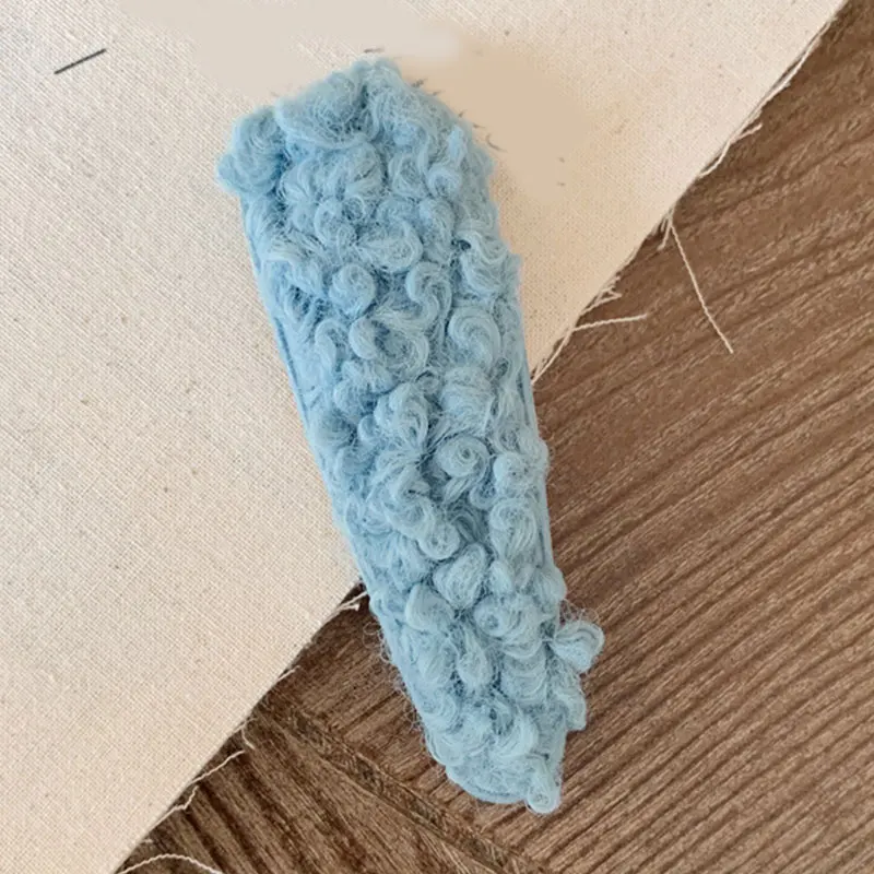 blue 1 1 шт., заколки для волос карамельного цвета, в форме капли, квадратные, вьющиеся, пушистые, плюшевые, заколки для волос, BB, для женщин, девушек, милые, милые аксессуары для волос - Цвет: blue 1