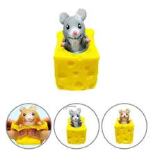 Jouet de décompression, parfait pour la peau, facile à nettoyer, souris à presser, bloc de fromage, Fidget Toys