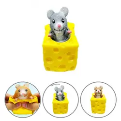 Jouet de décompression, parfait pour la peau, facile à nettoyer, souris à presser, bloc de fromage, Fidget Toys 
