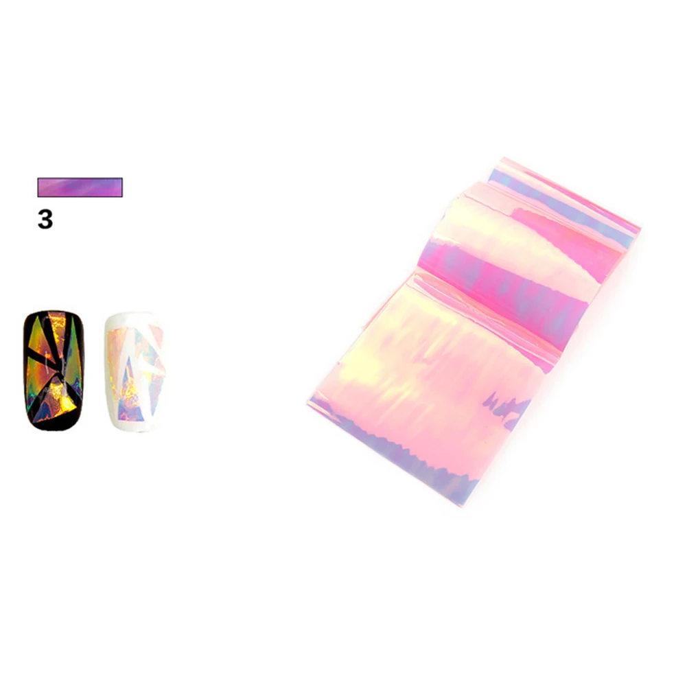 1PC Gradient Starry Sky Nail Foil 3D Holographic Nail Stickers Starry Glitter Cellophane DIY Nail Art Decorations - Цвет: 3