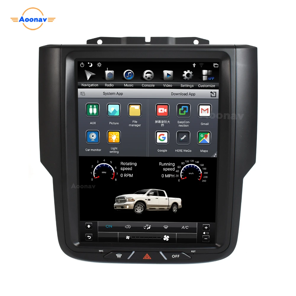 2 din Android Car radio for Dodge RAM Trucks 2013 -2018 car stereo Tesla radio multimedia GPS navigator headunit support carplay