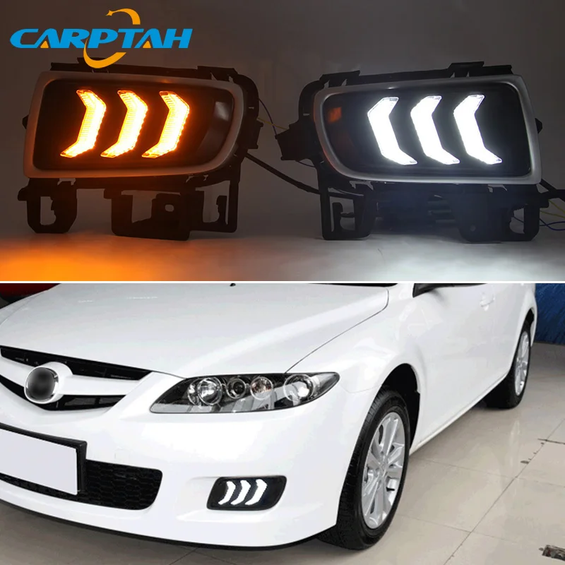 Светодиодный дневной светильник для Mazda 6 2005 2006 - 2008 Водонепроницаемый 12V желтый