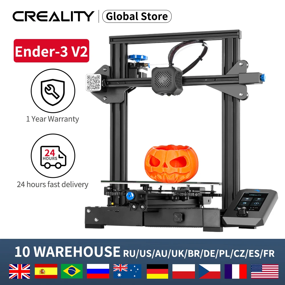 Tela de Exibição ui com Impressão de Currículo Creality Mais Novo v2 Impressora Kit 32 Bits Slilent Mianboard Alta Pricison Nova 3d Ender-3