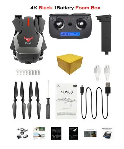 Радиоуправляемый Дрон gps 5G wifi FPV rc Дрон 4K бесщеточный Дрон с камерой HD Квадрокоптер складной Дрон VS DJI MAVIC 2 F11 CG033 H117S - Цвет: 4K Black 1 Battery