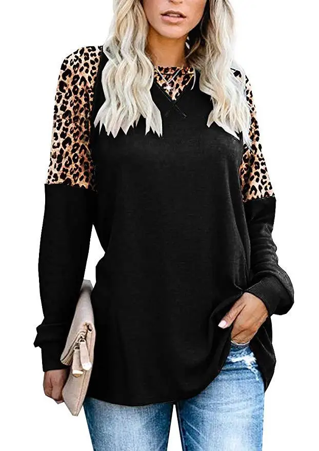 Женские блузки, сексуальная леопардовая блузка, рубашка с длинным рукавом, Офисная рубашка, Модные осенние повседневные винтажные топы, женская рубашка