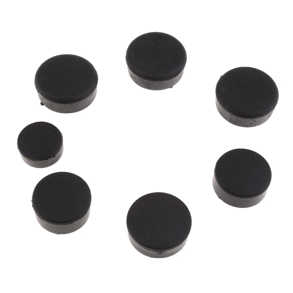 

7 Pieces Motorcycle Motor Rubber Frame Plugs Set for Kawasaki ZZR1400 ZX14R 06-15 (Black)
