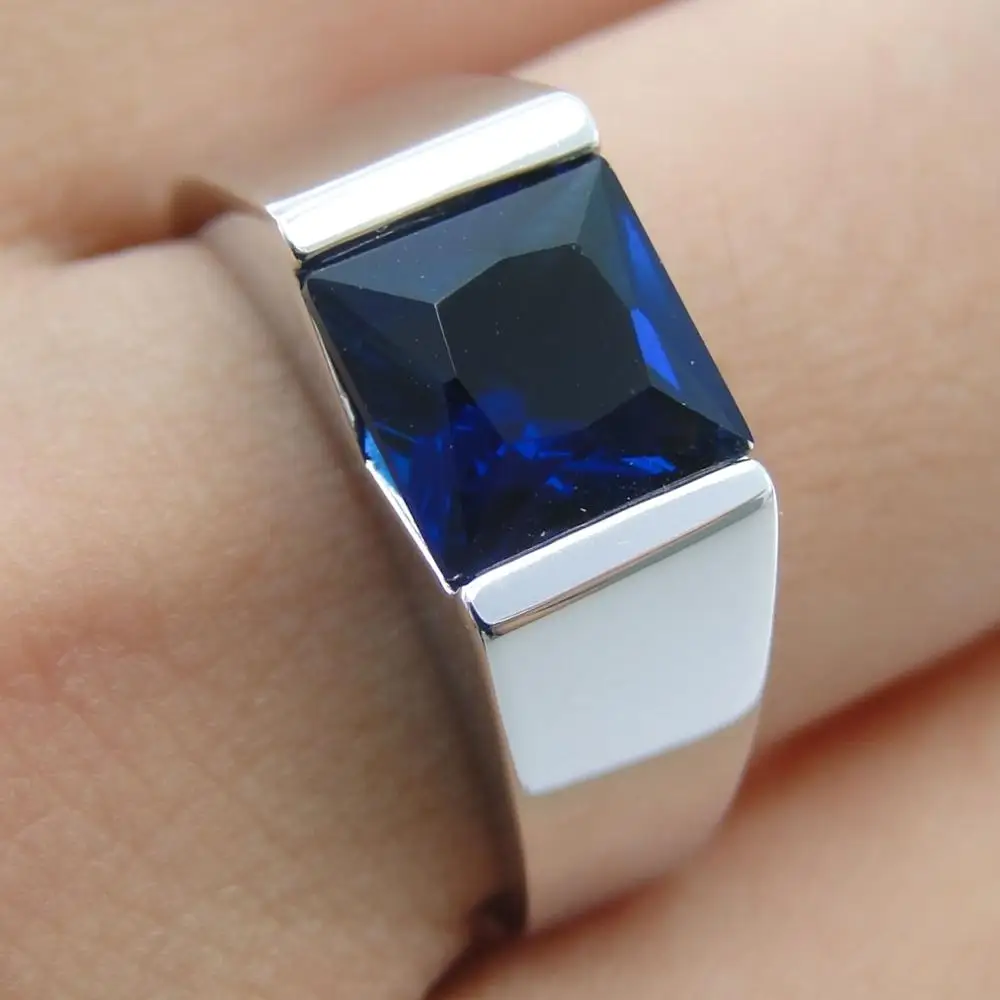 Hot Selling 925 Sterling Silver Tanzanite CZ Man Ring Women's For Engagement Wedding Jewelry Gift | Украшения и аксессуары