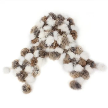 

New Genuine Rabbit Fur Soft Winter Collar Neck Warmer Scarf Wrap White & Brown