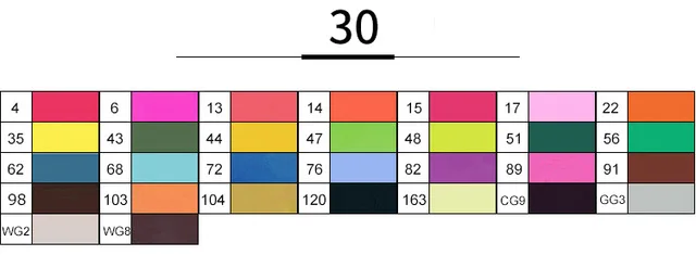 white student 30 TouchFIVE 30/40/60/80/168 Цвет маркер для рисования набор двойной головой художественный эскиз жирной на спиртовой основе маркеры для школы анимации Manga - Цвет: white student 30