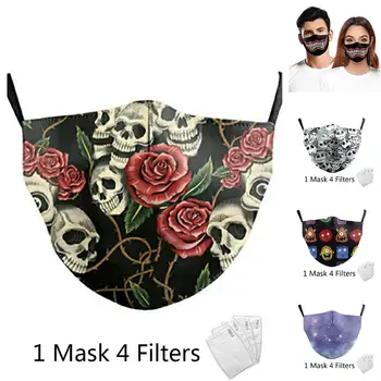 

Color Cosplayer The Nightmare Before Christmas Face Mask Print Mouth-Muffle Protective PM2.5 Dust Washable Masks Fabric Reusable