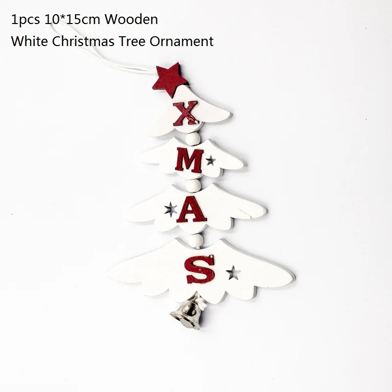 Санта-Клаус, снеговик, светильник, Рождественский Декор, рождественские украшения для дома, дерево, Navidad Noel, рождественский подарок, год - Цвет: White Tree