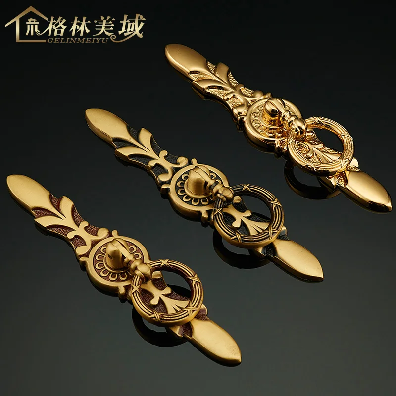 

Long - type activities handle European - style copper handle antique pure copper handle household rings