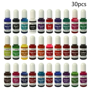 

30 Colors Crystal Epoxy Pigment UV Resin Dye DIY Jewelry Colorant Art Crafts Coloring Drying Color Mixing Liquid Decorations Mak