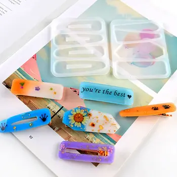 

1 Set Resin Crystal Epoxy Hair Clip Mold Hairpin Casting Silicone Mould DIY Crafts Jewelry Making Tool