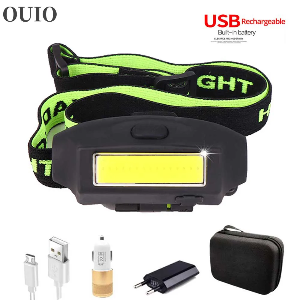 

6000LM Headlight USB Rechargeable Built-in Battery Hat Clip Head Lamp