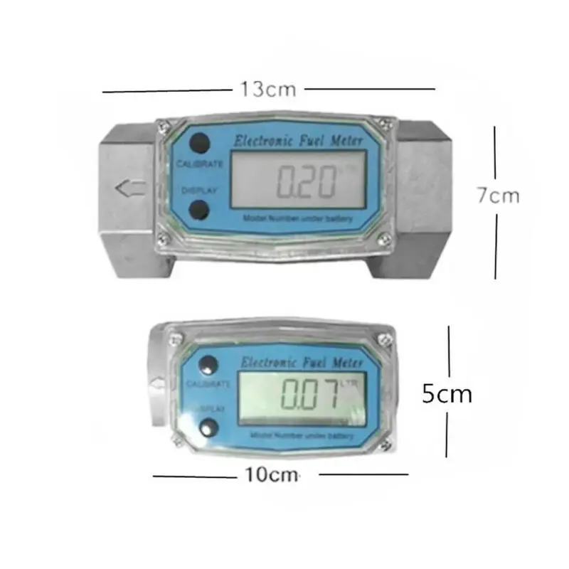 

2019 New High Quality 2pcs 1 Inch Turbine Digital Diesel Water Fuel Flowmeter Oval Gear Gauge Set