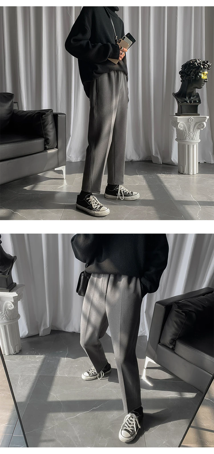 Зимние мужские утолщенные шерстяные хлопчатобумажные ткани повседневные штаны шаровары 4 цвета брюки активные эластичные облегающие шерстяные брюки M-2XL