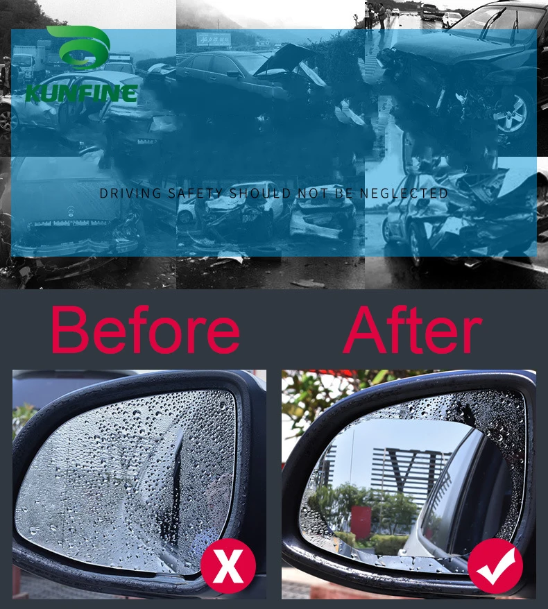 

2PCS Car Rearview Mirror Protective Film Car Mirror Window Clear Film Anti Dazzle Waterproof Rainproof Anti Fog Car Sticker