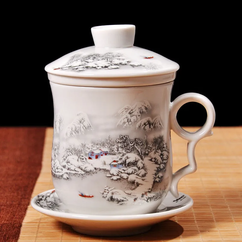 Китайская керамическая чайная чашка с ситечком чайный сервиз Oolong Pu'er дорожная