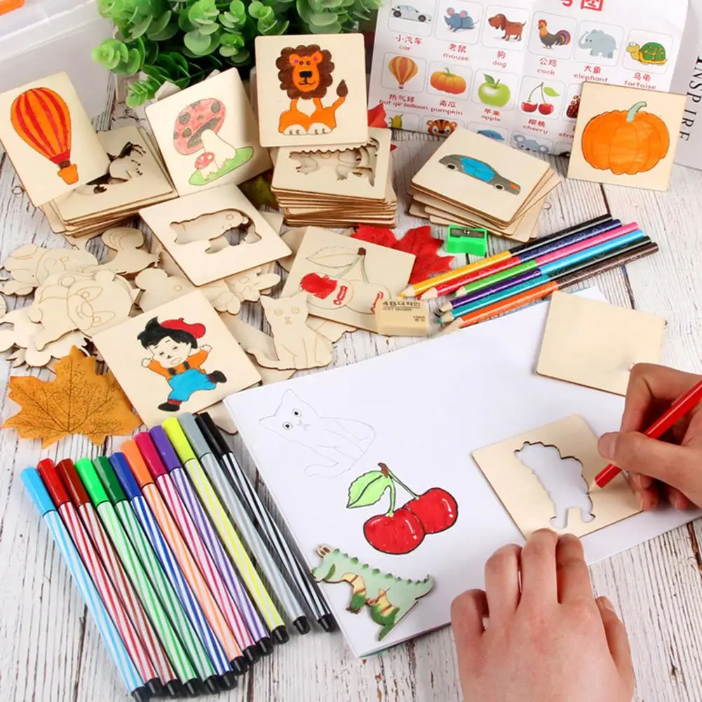 a Set of 68 Children's Stationery Sets Students Doodle Puzzle