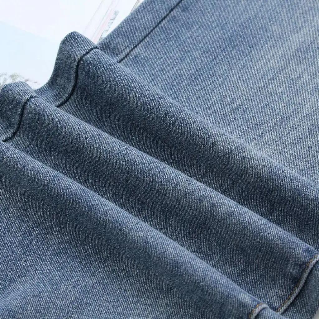 Женские джинсы с эластичной резинкой на талии размера плюс, XL-4XL, длинные джинсовые брюки, женские прямые брюки