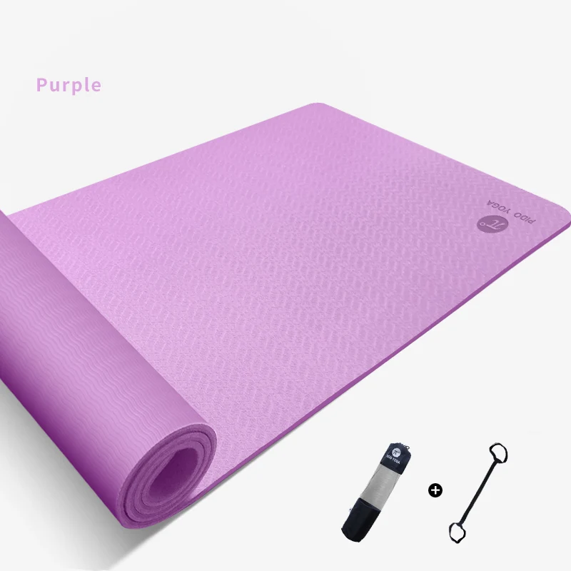 purple PIDO Йога 183*61*0,6 см двойной цвет коврик для йоги с позиционной линией толстые Горячие йога пилатес коврики гимнастика Pranamat фитнес Коврик - Цвет: purple