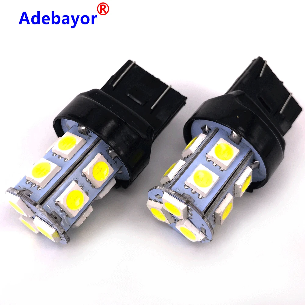 100 шт. большая акция T20 W21/5 W 7443 13 SMD 5050 светодиодный чистый белый автомобильный светильник, источник тормоза, стояночный обратный светильник, лампа DC12V