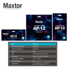 Maxtor – coussin thermique en Silicone à haute conductivité thermique, Dissipation de la chaleur, pour CPU/GPU, pour carte mère, graisse, AP-12