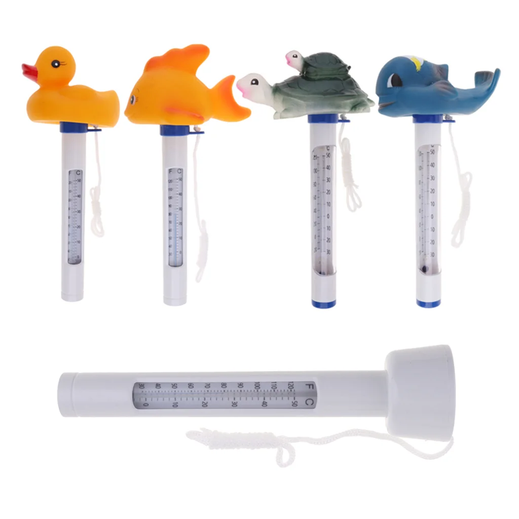 Swimming Pool Thermometer Floating Swimming Water Temperature with Rope for Water Sports Swimming Diving