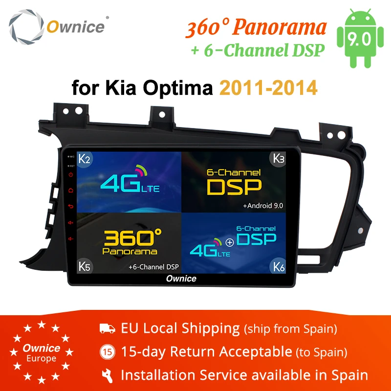 Ownice K1 K2 K3 K5 K6 Android 9 0 2DIN 360 панорама DSP 4G автомобильный DVD для KIA K5/optima 2011 2015 плеер