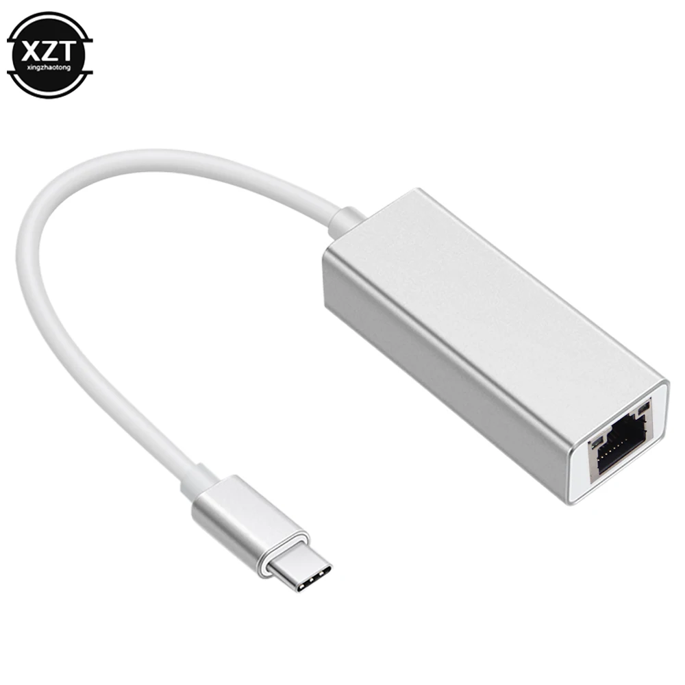 External Wired USB C Ethernet Adapter Network Card USB Type-C to Ethernet RJ45 Lan for MacBook Windows 7/8/10 Laptop 10/100Mbps
