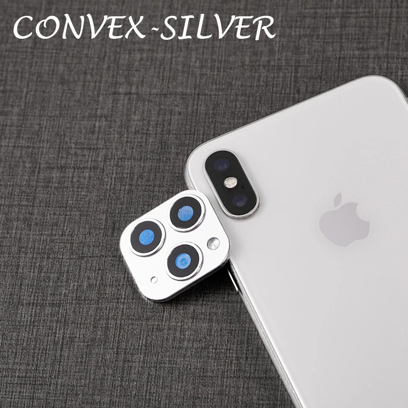 100 шт. для iPhone X XS MAX XR Seconds Изменить 11 PRO для iPhone 11Pro MAX наклейка на рассеиватель Модифицированная крышка камеры титановый сплав 10 - Цвет: Convex-Silver