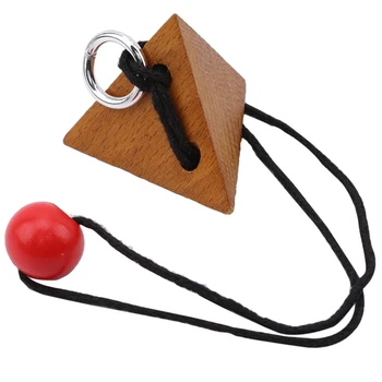 

Creative Pyramid 3D Puzzle Unlock The Rope Toy Kid Intellectual Brain Game Wooden Toy For Children Learning Education Toy