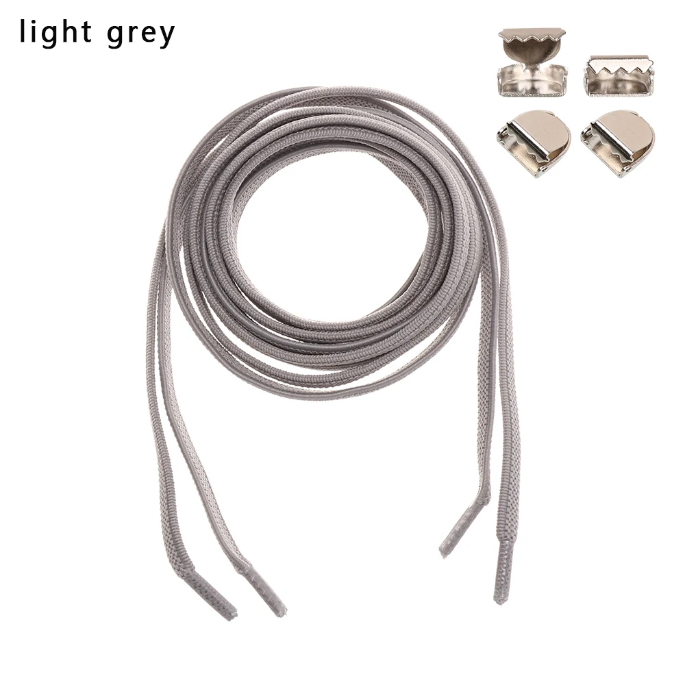 light grey 1 пара унисекс эластичные кроссовки с шнурками без шнурков шнурки для обуви для отдыха на открытом воздухе быстрая безопасная плоская обувь шнурки для детей и взрослых - Цвет: light grey
